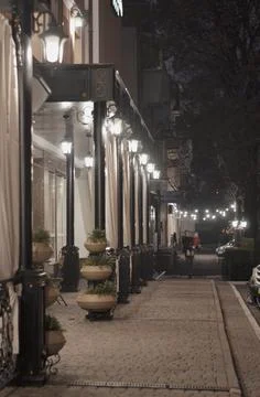 An evening street Stock Photos