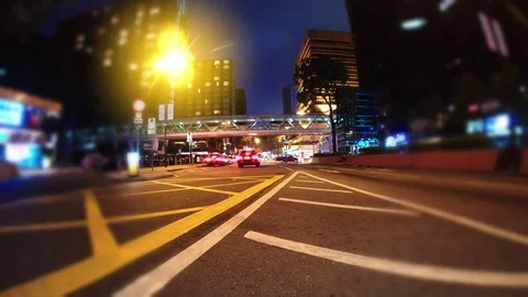 The Evening Streets of Hong Kong. Time Lapse. Stock Footage