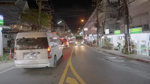 Evening streets of Phuket island Stockbeeldmateriaal 285231789