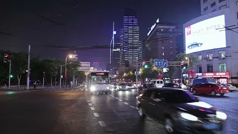 Evening streets of Shanghai. Stock Footage 83727527