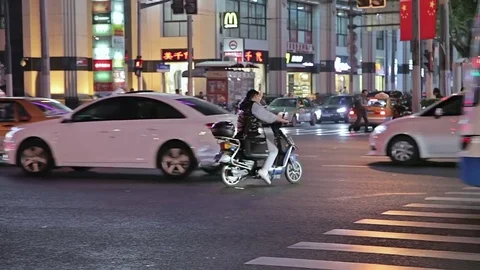 Evening streets of Shanghai. Stock Footage 83727687