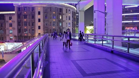 Evening streets of Shanghai. Stock Footage 83732023