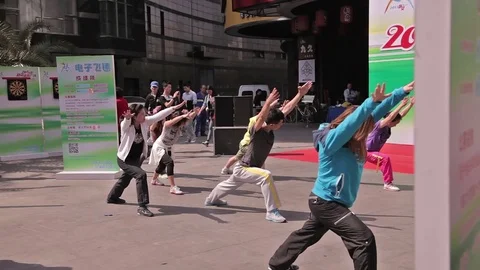 Evening streets of Shanghai. Stock Footage 83756733