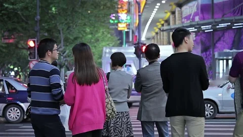 Evening streets of Shanghai. Stock Footage 83764054