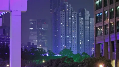 Evening streets of Shanghai. Stock Footage 83765087