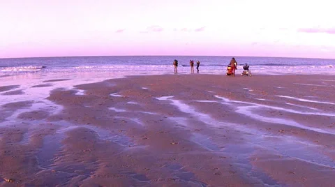 Evening stroll by the sea. Stock Footage 33737825
