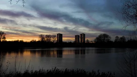 Evening sun colourful Stock Footage 145990863