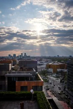 Evening Sun over Berlin Stock Photos