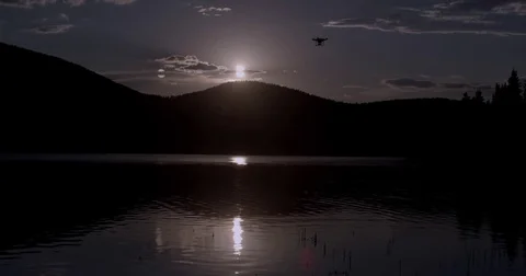 Evening sun over a lake Video stock 83214058