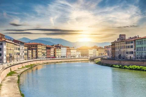 Evening sun in Pisa Stock Photos