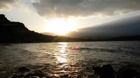 Evening sun on the sea Stock Footage 69221370