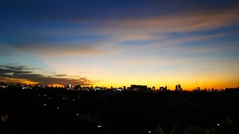 Evening sunset in the big city	 Stock Footage 88793974
