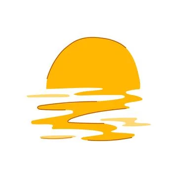 Evening sunset cartoon vector illustration 스톡 일러스트