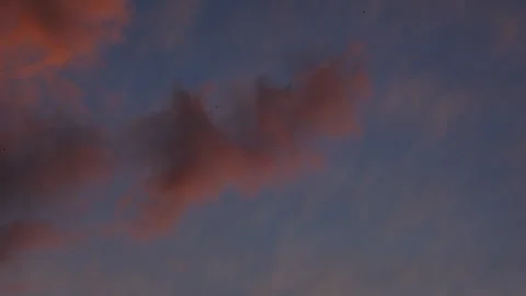 Evening at sunset clouds float. copy background, beautiful nature Stock Footage 284016831