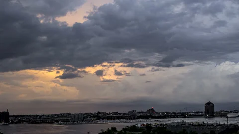 Evening Sunset Clouds Time-lapse Stock Footage 157229225