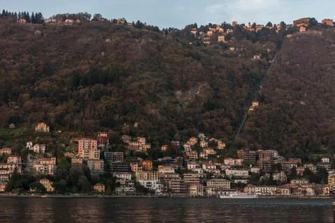Evening sunset at Como lake Stock Photos