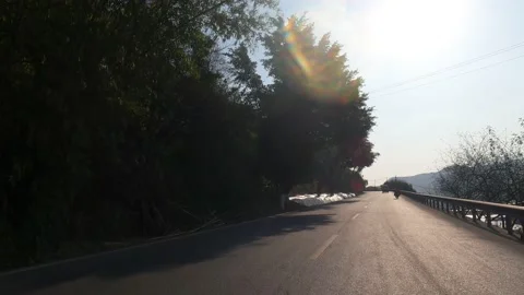 Evening sunset mountain road scenery Stock Footage 201522113