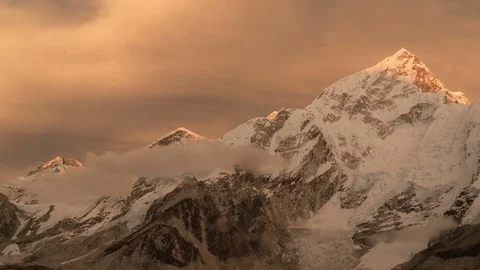 Evening sunset over Everest Stock Footage 90836192