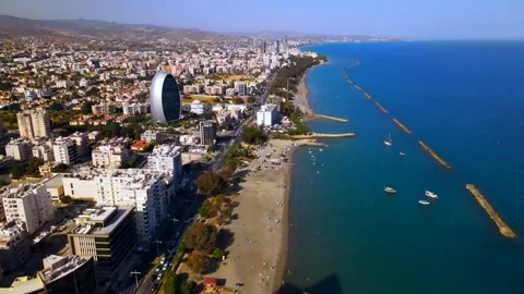 Evening sunset over Limassol, Cyprus Stock Footage 310200165