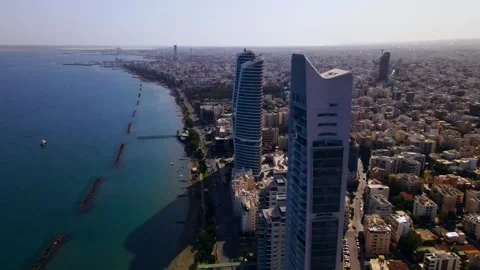Evening sunset over Limassol, Cyprus Stock Footage 310201115