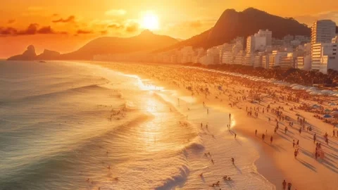 An Evening Sunset Overlooking The Beach Stock Footage 241531052