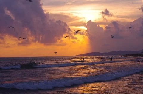 Evening sunset 스톡 사진