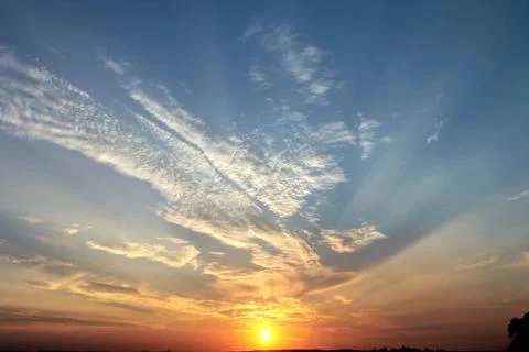 Evening sunset Stock Photos