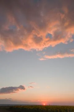 Evening sunset with red clouds 写真素材