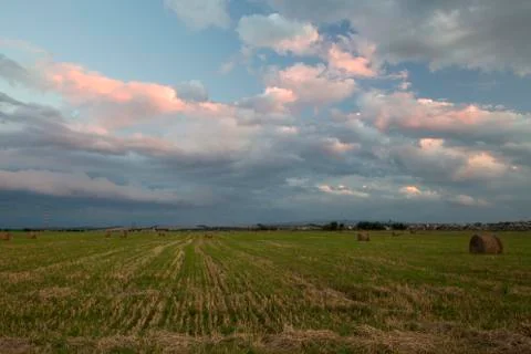 Evening sunset with red clouds 写真素材