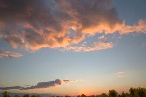 Evening sunset with red clouds 写真素材
