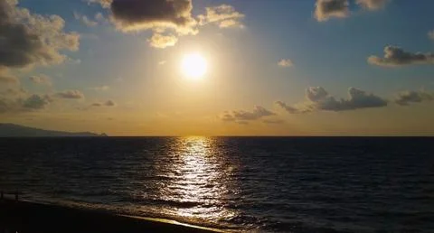 Evening sunset on sea Stock Photos