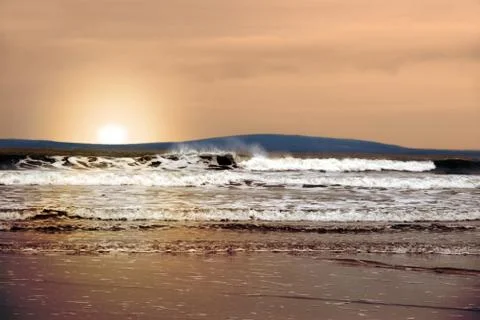 Evening sunset storm Stock Photos