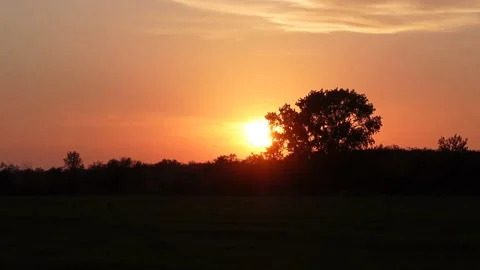 Evening sunset is a stunning natural phenomenon, as every sunset is unique Stock Footage 163045571
