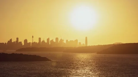 Evening Sunset timelapse of Sydney Harbour, New South Wales, Australia 库存影片 144803231