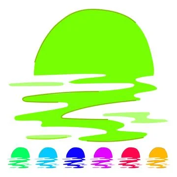 Evening sunset vector cartoon graphic Stock Illustration