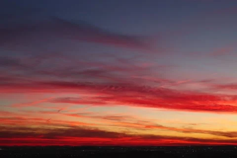 Evening sunset view forming different colors in the sky Stock Footage 235110707