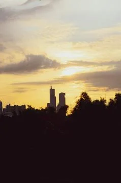 The evening sunset view Stock Photos