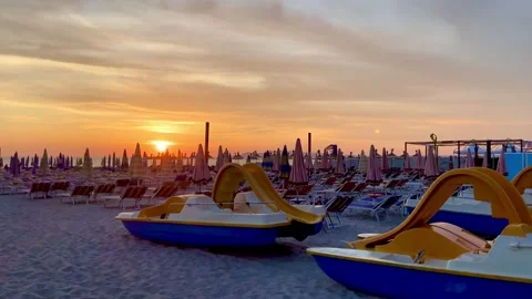 Evening. Sunset. Wide sandy beach. Stock Footage 246147299