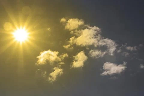 Evening sunshine clouds Stock Photos