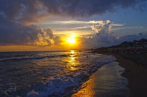 Evening surf Stock Photos