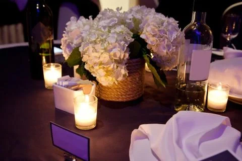 Evening table setting Stock Photos