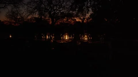 Evening Table Setup with Candles - Tilt Stock-Footage 55658028
