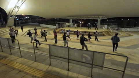 Evening Tai Chi. Stock Footage 305541741