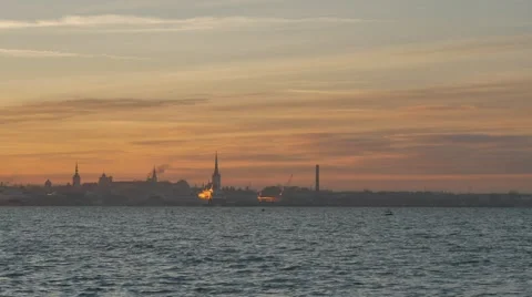 Evening in Tallinn Video stock 58784492