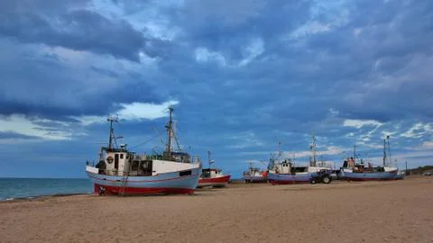 Evening at Thorup Beach. Stock Photos