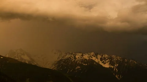 Evening thunderstorm time lapse Stock Footage 64969109