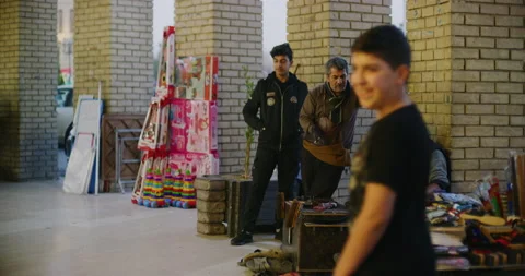 Evening Time At The Always Crowded Grand Bazaar in Erbil, Iraq Stock Footage 150353913