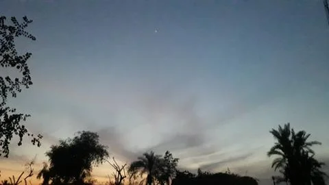 This is evening time black clouds are shown on the sky and some trees are shown Foto stock