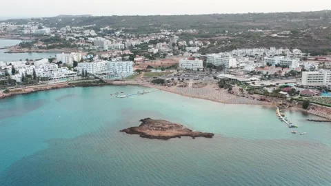 Evening time on Fig tree bay beach in Protaras city, Cyprus Stock Footage 168704738