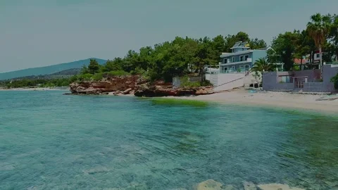 Evening time. Light breeze in the bay. Island of Thasos. Greece. Stock Footage 288107404